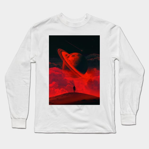 Alone With The Moon Long Sleeve T-Shirt by nicebleed